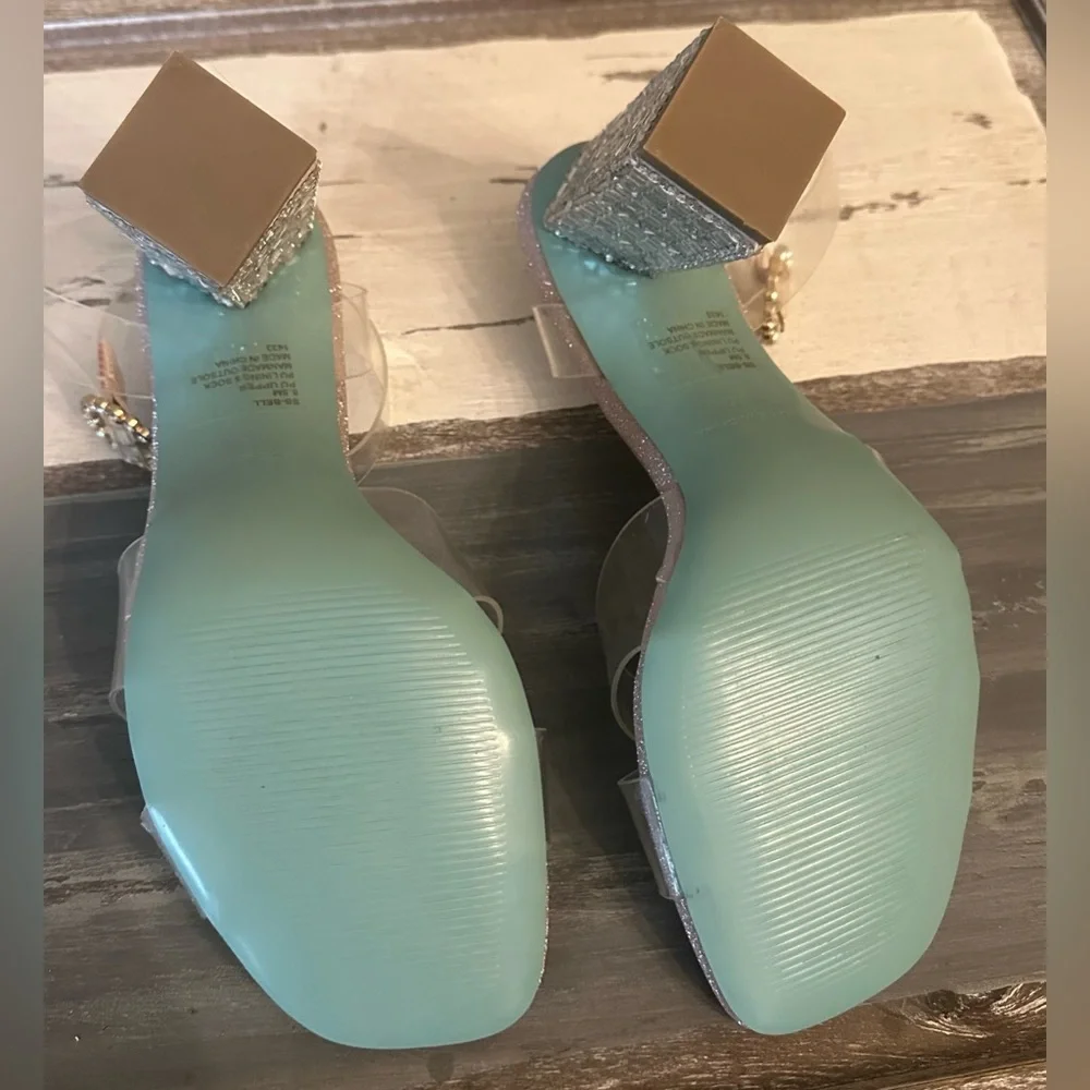 Betsey‎ Johnson Bell Clear Sculpted Two-Piece Dress Sandal - Size 8.5